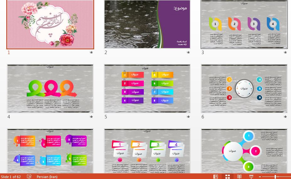 زیباترین قالب پاورپوینت حرفه ای باران